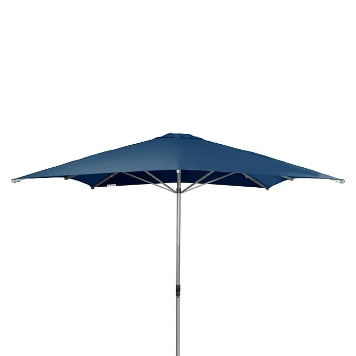Doppler Alu Expert Marktschirm - Blau, Bespannungsmaß (L x B): 300 x 300 cm - Ein blauer Sonnenschirm bietet Schutz vor der Sonne. Der Schirm hat ein stabiles Gestell und spendet angenehmen Schatten im Freien.