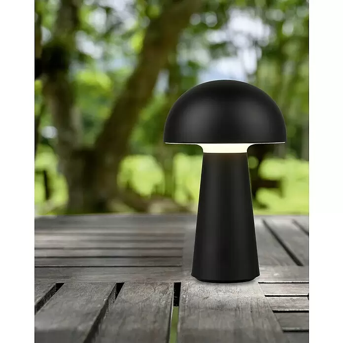 Trio Leuchten Akku-Tischleuchte Lennon - 2 W, L x B x H: 13,6 x 13,6 x 22 cm, Schwarz, Warmweiß - Stimmungsaufnahme
