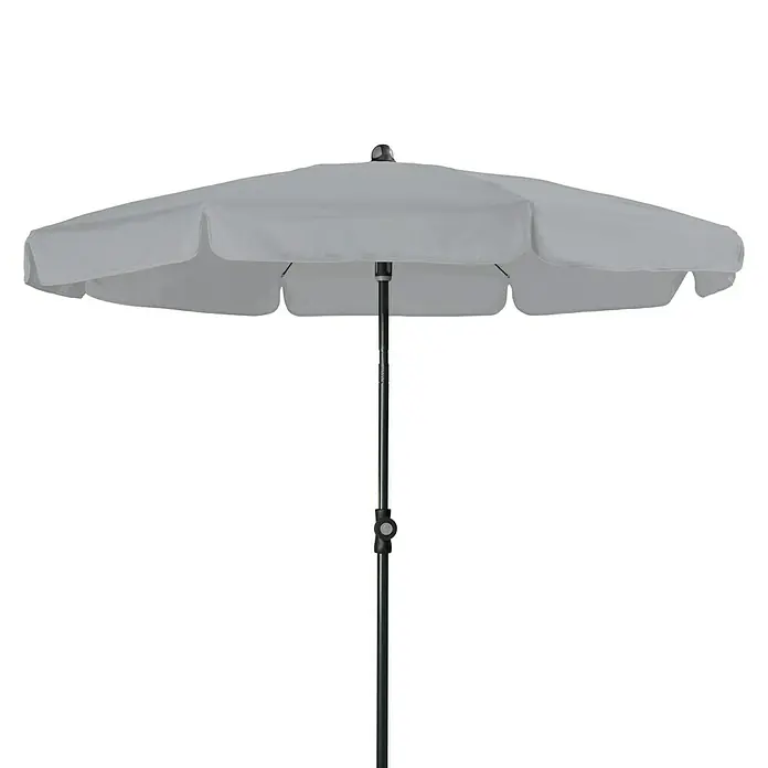 Doppler Sunline Balkonschirm rund Neo - Farbe Bespannung: Hellgrau, Durchmesser Bespannung: 150 cm - Der elegante, graue Sonnenschirm spendet Schatten und ist ein stilvoller Hingucker für Garten, Terrasse oder Balkon.
