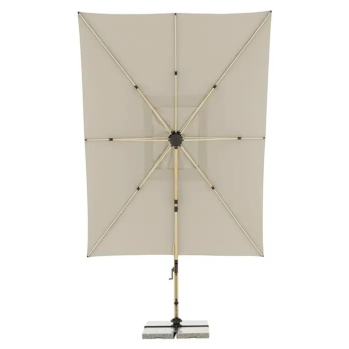 Doppler Alu Wood Ampelschirm Ultra XL - Natur, Bespannungsmaß (L x B): 300 x 400 cm - Dieser quadratische Sonnenschirm bietet mit seinem robusten Design idealen Schutz vor der Sonne. Er ist perfekt für Garten oder Terrasse.