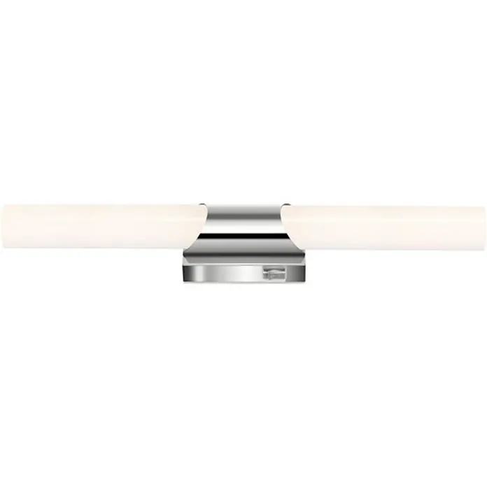 Briloner Aplique LED para espejo Klak - L x An x Al: 6,8 x 6,5 x 47 cm, Blanco/plateado, Blanco neutro - Una moderna lámpara de baño con acabado cromado y dos tubos LED blancos, que ofrece una iluminación brillante y uniforme. Ideal para baños contemporáneos.