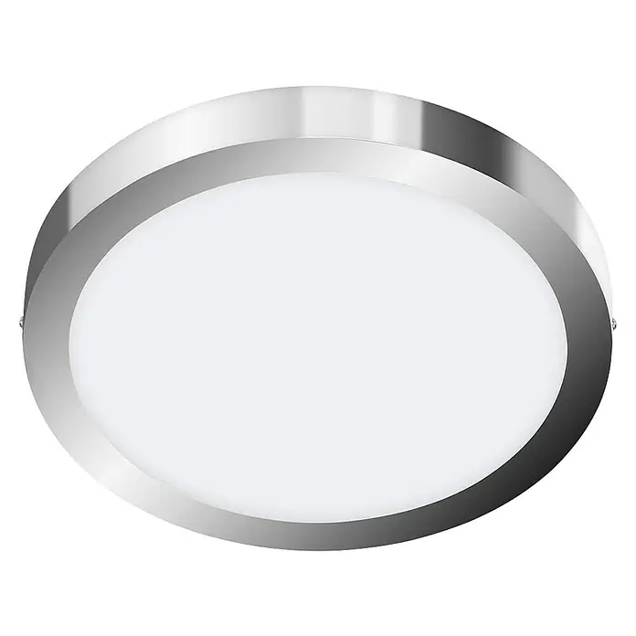 Briloner Plafón LED Bosca - 21 W, Plateado, Blanco neutro - Lámpara de techo LED moderna con borde cromado, que ofrece iluminación brillante y difusa para un diseño elegante y eficiente.