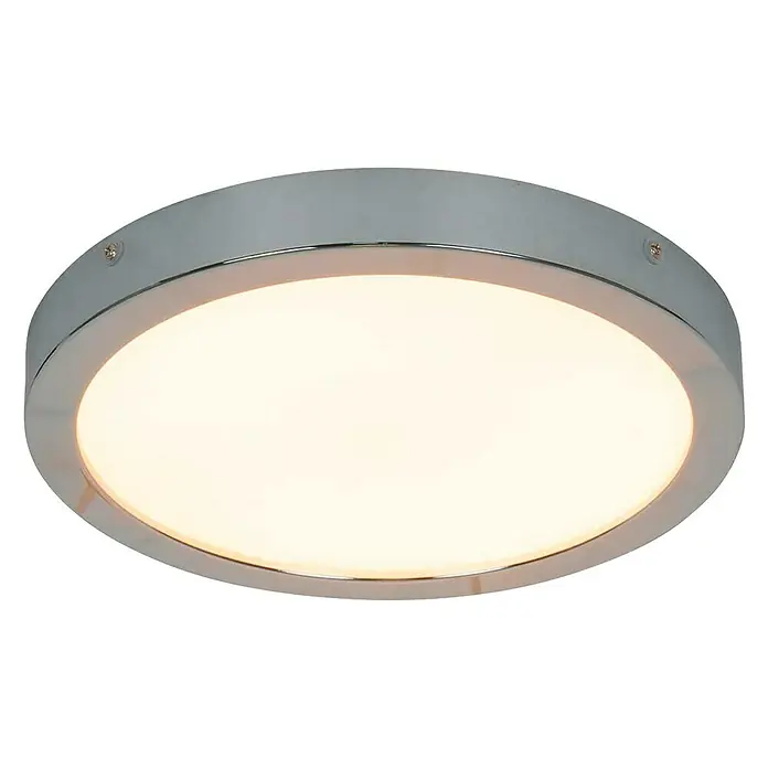 Briloner Plafón LED Bosca - 21 W, Plateado, Blanco neutro - Lámpara de techo moderna con borde cromado y luz blanca cálida, ideal para interiores elegantes.