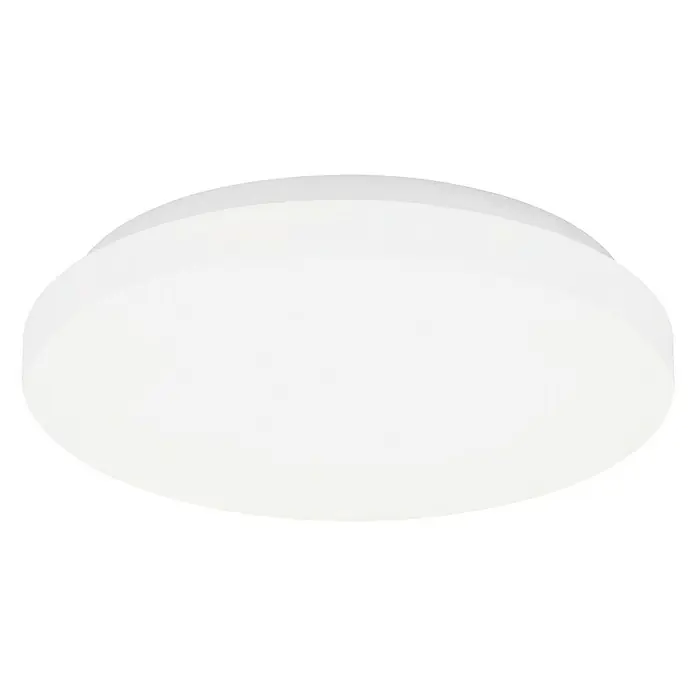 Briloner Plafón LED redondo Stelo - Ø x Al: 29 x 7 cm, Blanco, Color de luz: Blanco neutro - Primer plano de una lámpara de techo blanca, redonda y moderna, ideal para diseños minimalistas e iluminación brillante en cualquier habitación.