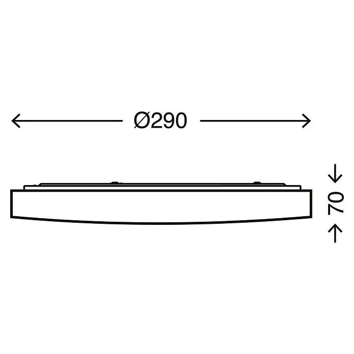 Briloner Plafón LED redondo Stelo - Ø x Al: 29 x 7 cm, Blanco, Color de luz: Blanco neutro - Dibujo de una lámpara de techo con un diámetro de 290 mm y una altura de 70 mm. Líneas limpias y diseño minimalista.