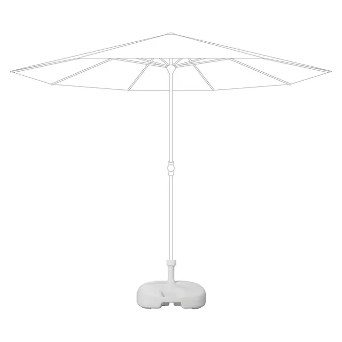 Doppler Schirmständer - 46 x 45 cm, Weiß - Bild einer weißen Gartenschirm mit Ständer, ideal für sonnige Tage im Freien.