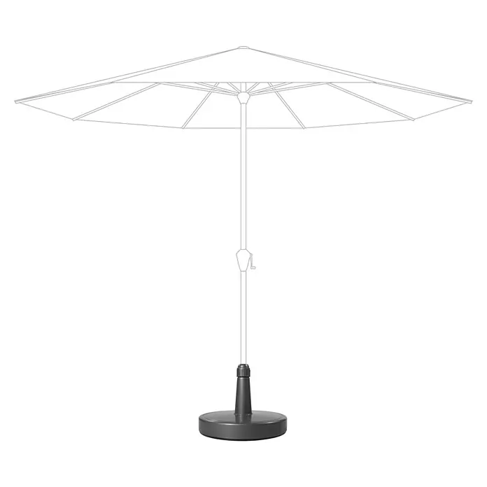 Doppler Schirmständer - Durchmesser: 70,5 cm, Passend für: Großschirme bis Ø 350 cm, Anthrazit - Eine elegante Darstellung eines Sonnenschirms mit stabilem Fuß für den Außenbereich. Ideal, um stilvoll Schatten zu spenden.