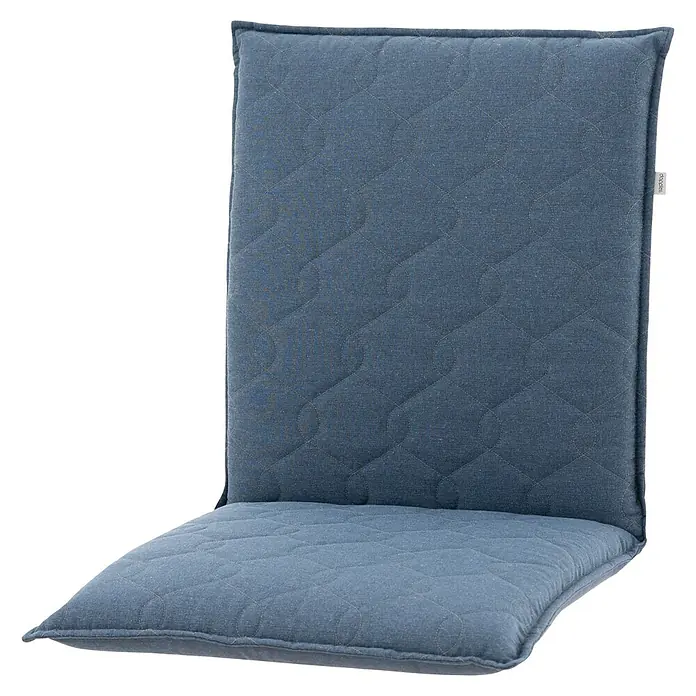Doppler Sitzauflage Fusion Neo - Hellblau, Niederlehner, L x B x H: 100 x 48 x 7 cm, Materialzusammensetzung Bezug: Baumwoll-Polyester-Mischgewebe - Gepolsterte blaue Stuhlauflage mit gestepptem Muster. Sorgt für bequemes Sitzen und wertet jeden Stuhl optisch auf.