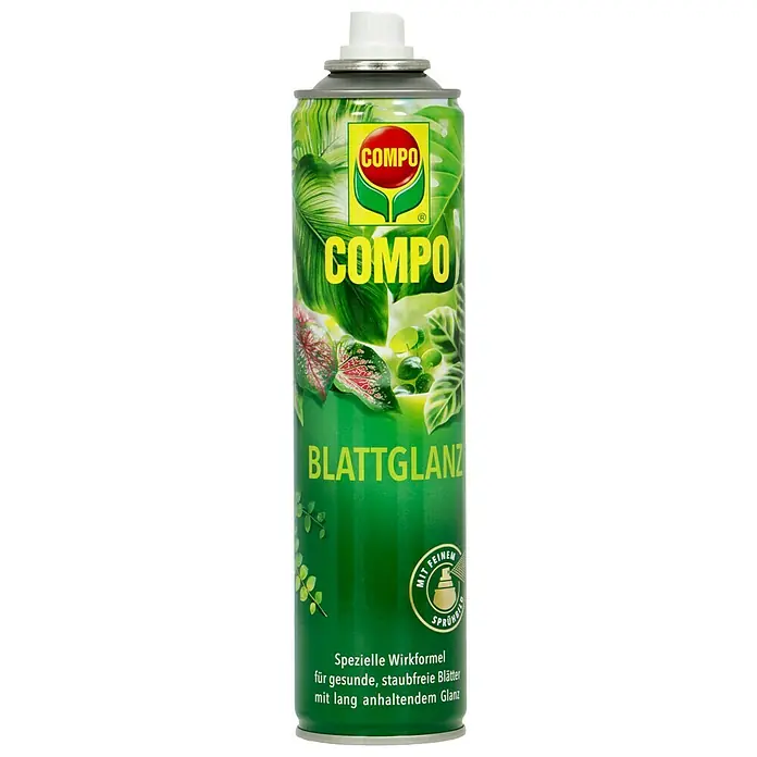 Compo Blattglanz - 300 ml - Abgebildet ist eine Dose COMPO Blattglanz für gesunde und staubfreie Blätter mit lang anhaltendem Glanz.