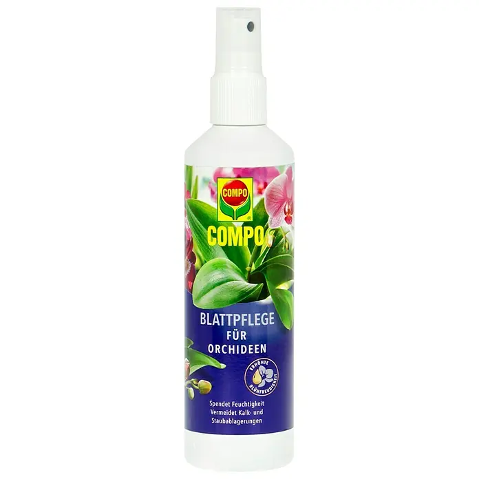 Compo Blattglanz - 250 ml, Orchideen - COMPO Blattpflege für Orchideen im Sprühflasche. Es spendet Feuchtigkeit und vermeidet Kalk- und Staubablagerungen für Orchideen.