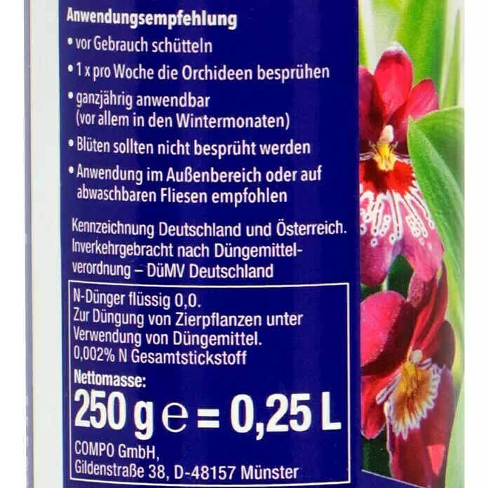 Compo Blattglanz - 250 ml, Orchideen - Detailaufnahme