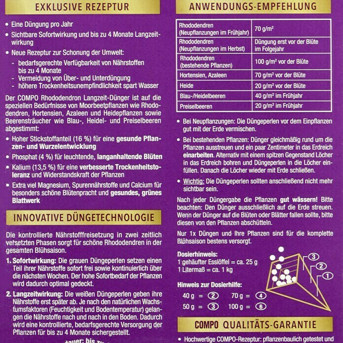 Compo Langzeitdünger Rhododendron850 g Detail Shot