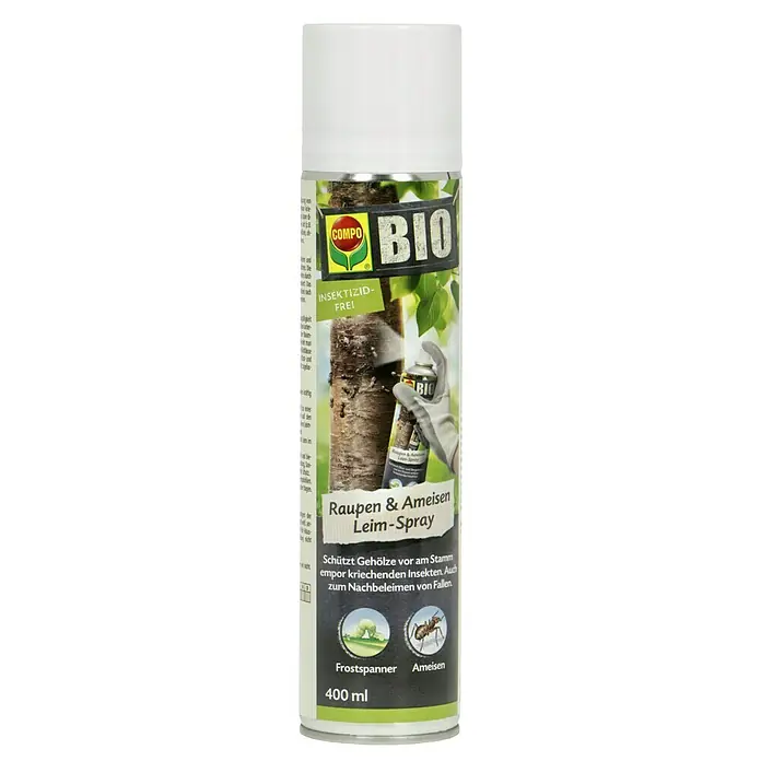 Compo Ameisen-Mittel Leimspray400 ml - Das COMPO BIO Raupen & Ameisen Leim-Spray schützt Gehölze vor kriechenden Insekten. Das Spray ist insektizidfrei und eignet sich zum Nachbeleimen von Fallen.