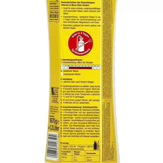 Compo Rasendünger Unkraut & Moos Nein Danke1,3 l
