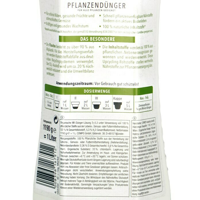 Compo Bio-Gartendünger Öko Balance (1 l) | BAUHAUS