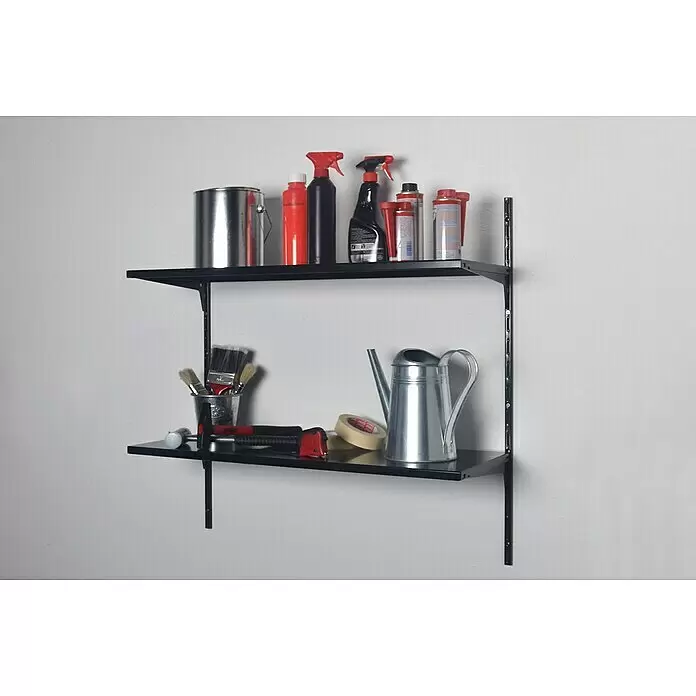 Element System Classic Wandregal-Set Office 1 RS50 - L x B x H: 22 x 82,8 x 49,6 cm, Schwarz - Anwendungsbeispiel