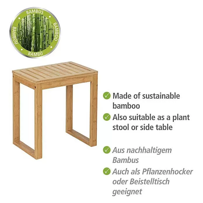 Wenko Bambusa BadhockerB x H: 40 x 30 cm, Bambus