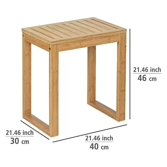 Wenko Bambusa BadhockerB x H: 40 x 30 cm, Bambus