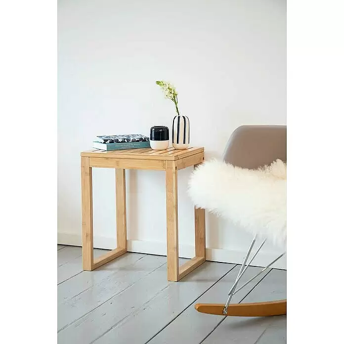 Wenko Bambusa BadhockerB x H: 40 x 30 cm, Bambus