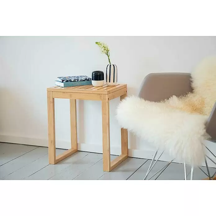 Wenko Bambusa BadhockerB x H: 40 x 30 cm, Bambus