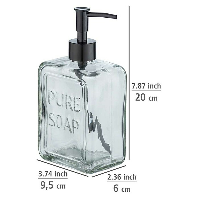 Wenko Seifenspender Pure SoapGlas, Transparent Sketch