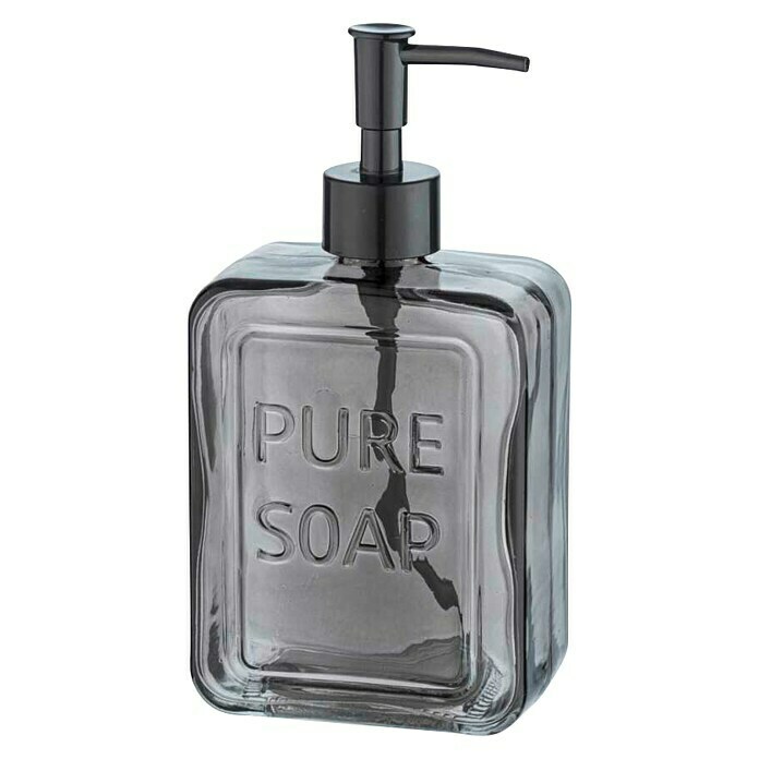 Wenko Seifenspender Pure SoapGlas, Grau Front View