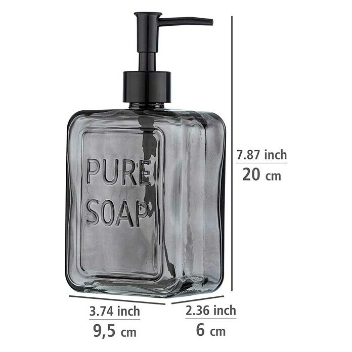 Wenko Seifenspender Pure SoapGlas, Grau Sketch