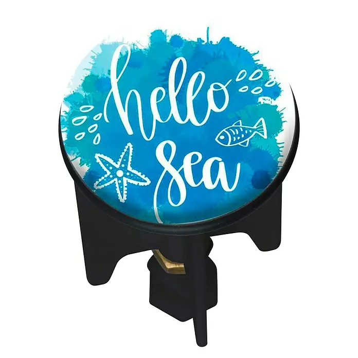 Wenko Excenterstopfen Hello Sea - Hello Sea, Durchmesser: 3,9 cm - Dieser Waschbeckenstöpsel mit "Hello Sea"-Motiv und blauen Akzenten ist ein tolles Accessoire für jedes Badezimmer.