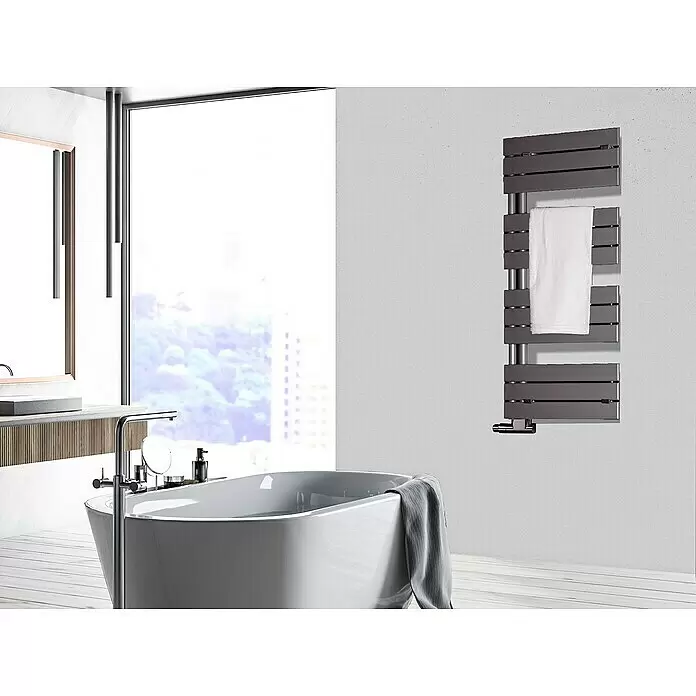 Szagato Designheizkörper Chicago - B x H: 500 x 1.150 mm, Wärmeleistung bei Vorlauftemperatur von 75 °C (D: 50): 525 W, Moonstone - Stimmungsaufnahme