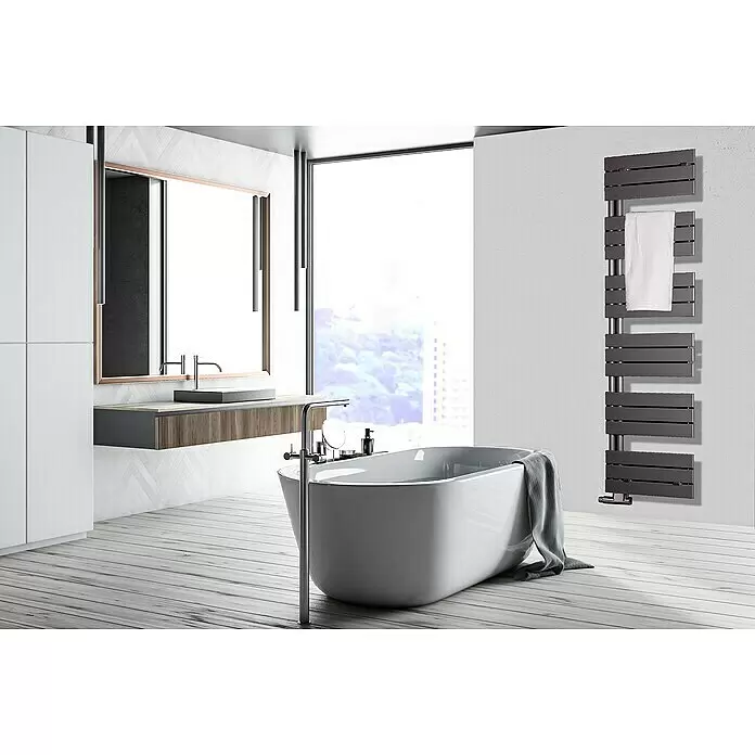 Szagato Designheizkörper Chicago - B x H: 500 x 1.750 mm, Wärmeleistung bei Vorlauftemperatur von 75 °C (D: 50): 740 W, Moonstone - Stimmungsaufnahme