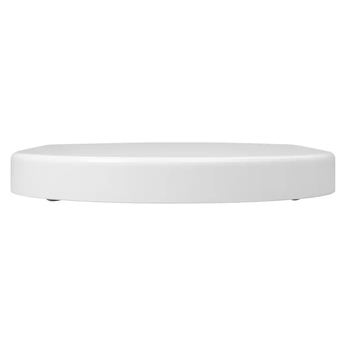 Camargue San Francisco WC-Sitz 2.0 - B x L: 34,2 x 45,9 cm, Duroplast, Mit Absenkautomatik - Nahaufnahme einer runden, weißen Produktdose. Ideal zur Präsentation von Kosmetik oder ähnlichen Artikeln.