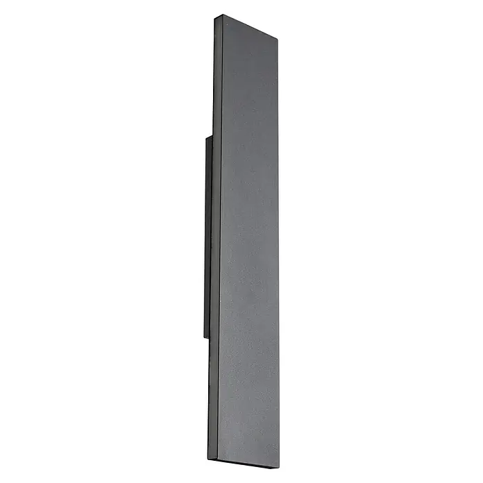 Trio Leuchten LED-Wandleuchte Concha - 9 W, L x B x H: 4,5 x 47 x 8 cm, Anthrazit, Warmweiß - Nahaufnahme einer grauen, rechteckigen Wandleuchte mit schlankem Design und minimalistischer Ästhetik für Innenräume.