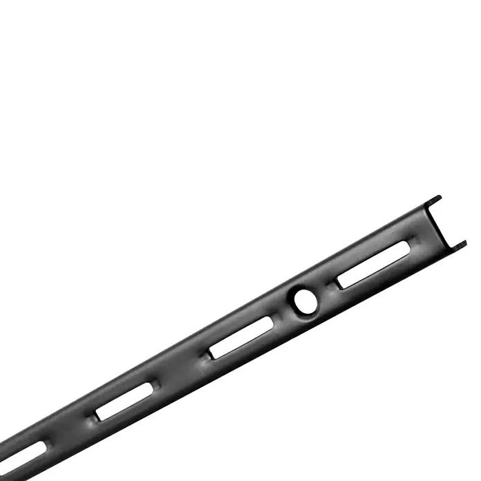 Element System Wandschiene EL 50 - Länge: 100 cm, Schwarz, Passend für: Träger mit Raster 50 mm, Einlochsystem - Schwarze Regalsäule zur Wandmontage, ideal für flexible Regalsysteme. Robuste Konstruktion mit Langlöchern und Aussparungen.