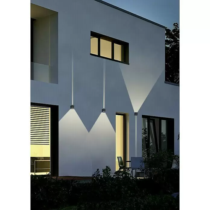 Trio Leuchten LED-Wandleuchte Adaja - 3 W, L x B x H: 8 x 8 x 8 cm, Anthrazit, Warmweiß - Stimmungsaufnahme