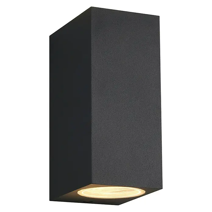 Trio Leuchten Außenwandleuchte Roya - 70 W, L x B x H: 9,2 x 6,9 x 15 cm, Anthrazit, IP44 - Schwarze Wandleuchte mit einem hellen Lichtschein, ideal zur stilvollen Beleuchtung von Aussenbereichen und zur Akzentuierung von Fassaden.