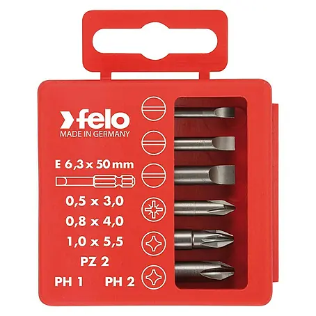 Felo  Bit-Box Profi Industrie E 6,3 x 50 mm