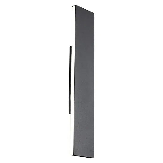 Trio Leuchten LED-Wandleuchte Concha - 9 W, L x B x H: 4,5 x 47 x 8 cm, Anthrazit, Warmweiß - Schmale, graue und lange Wandleuchte. Modernes Design mit einem hellen Streifen an der Seite für indirekte Beleuchtung. Ideal für Flure oder Wohnräume.