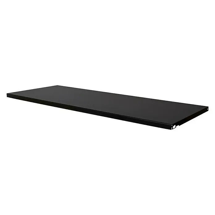 Element System Stahlfachboden - L x B: 80 x 20 cm, Traglast Einlegeboden: 30 kg, Schwarz - Schwarze Regalbodenplatte für vielseitige Anwendungen, ideal für Wohn- oder Bürobereiche. Robuste Oberfläche für Bücher und Dekoration.