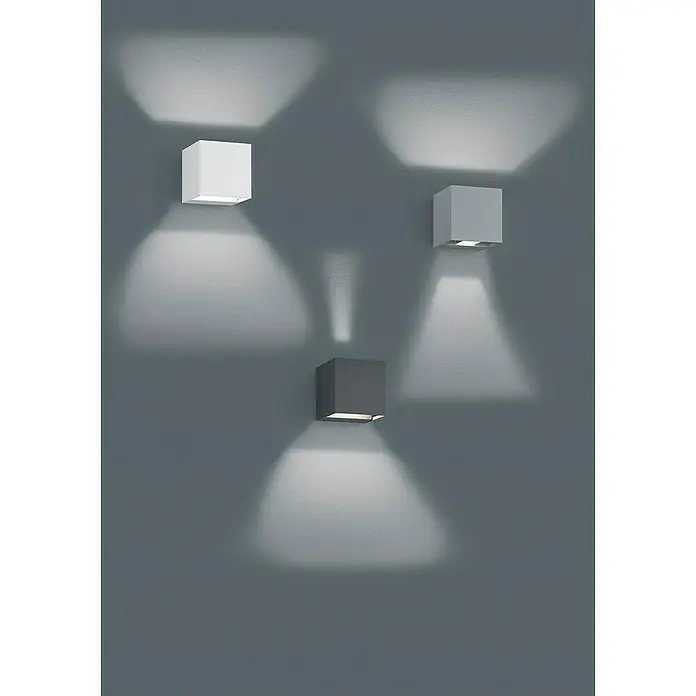 Trio Leuchten LED-Wandleuchte Adaja - 3 W, L x B x H: 8 x 8 x 8 cm, Anthrazit, Warmweiß - Wandleuchten in Würfelform in verschiedenen Farben, die ein modernes Ambiente schaffen.\n