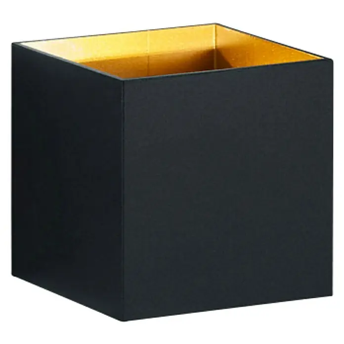 Trio Leuchten Wandleuchte Louis - 4,2 W, L x B x H: 10 x 10 x 10 cm, Schwarz - Quadratischer Pflanztopf mit Goldakzent.
