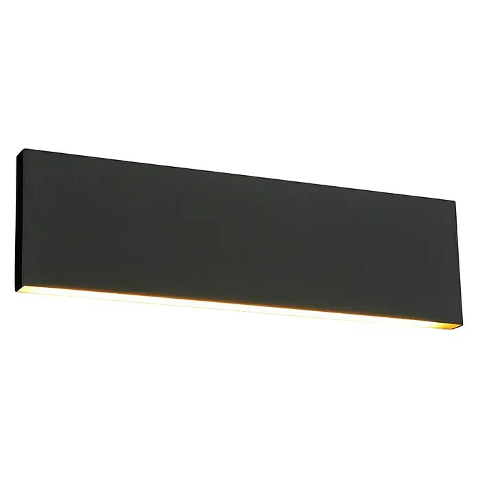 Trio Lighting Aplique de pared Concha - 6 W, L x An x Al: 4,5 x 28 x 8 cm, Negro - Una elegante lámpara de pared negra emite luz cálida y pone acentos elegantes en cualquier habitación.