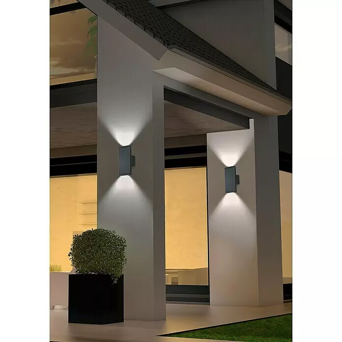 Trio Leuchten Außenwandleuchte Colorado - 3 W, L x B x H: 6,5 x 9 x 20 cm, Anthrazit, IP54 - Stimmungsaufnahme