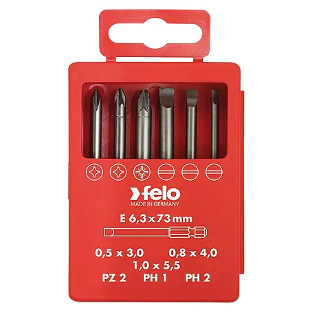 Felo  Bit-Box Profi Industrie E 6,3 x 73 mm