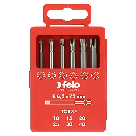 Felo  Bit-Box Profi Industrie E 6,3 x 73 mm
