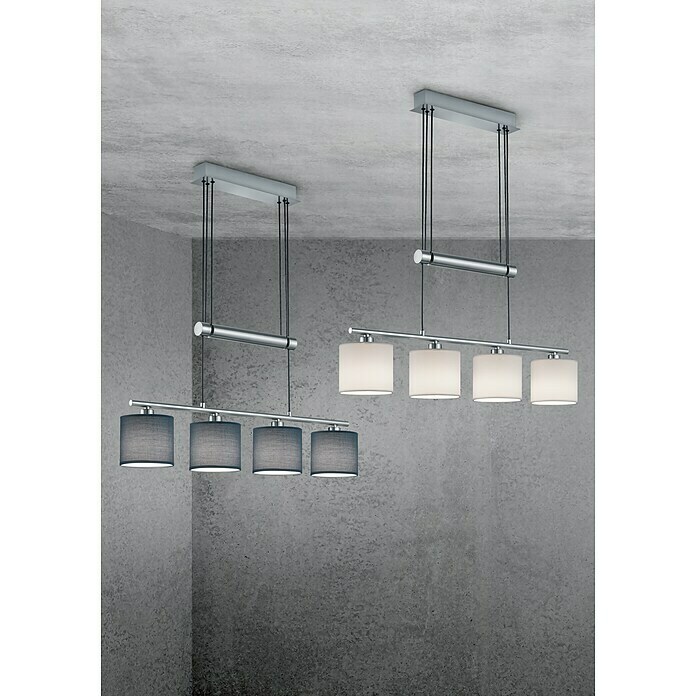 Trio Lighting Lámpara colgante redonda Garda (23,5 x 150 cm, Níquel mate)