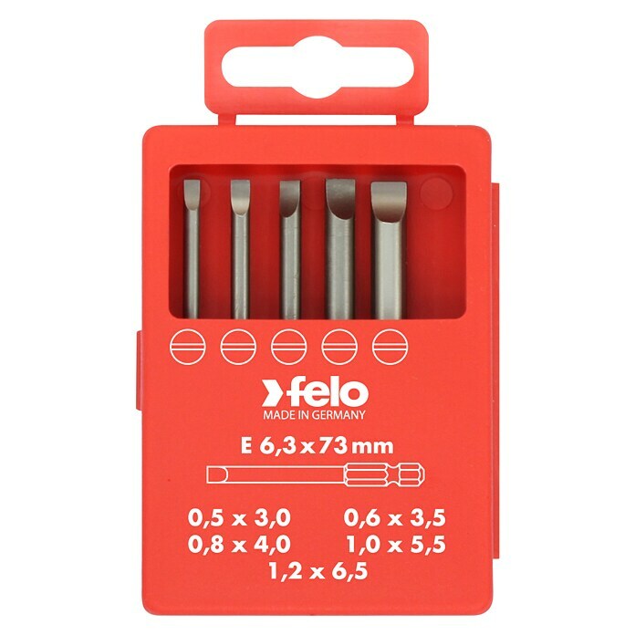 Felo Bit-Box Profi Industrie E 6,3 x 73 mm (5 -tlg., SL) | BAUHAUS