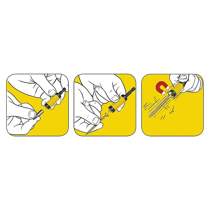 Felo Bithalter Star -  - Illustration einer magnetischen Schraubenhalterung, die das Einsetzen von Schrauben erleichtert, mit Magnet zur Magnetisierung.