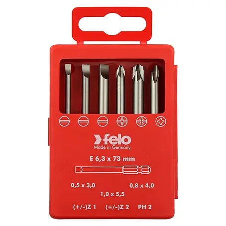 Felo  Bit-Box Profi Industrie E 6,3 x 73 mm