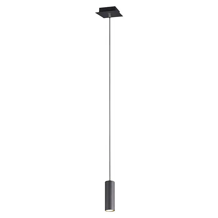Trio Lighting Marley Lámpara colgante - 35 W, L x An x Al: 12 x 12 x 150 cm, Negro, GU10, 1 ud. - Lámpara colgante negra moderna con un diseño elegante y una estética minimalista, perfecta para interiores elegantes.
