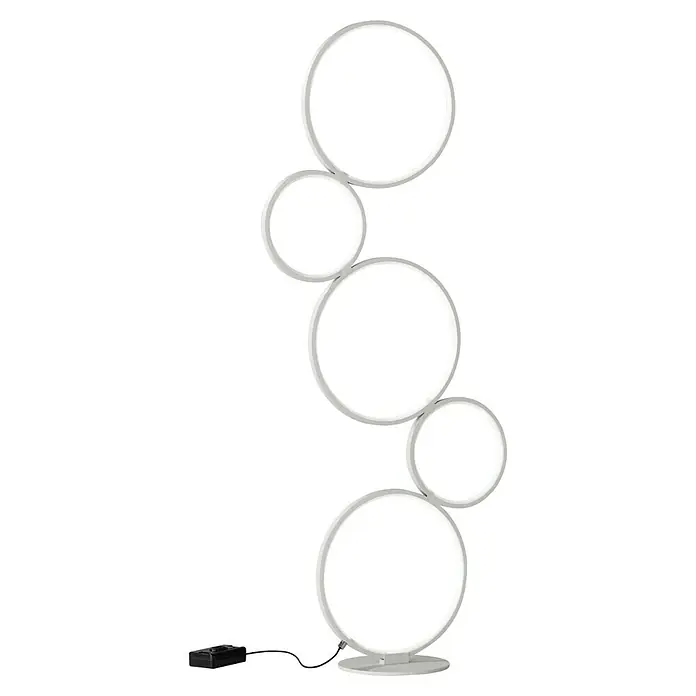 Trio Leuchten Rondo LED-Stehleuchte - 36 W, Höhe: 115 cm, Weiß, Warmweiß - Moderne LED-Stehleuchte mit kreisförmigem Design. Die Lampe ist weiß und erzeugt ein angenehmes, indirektes Licht.